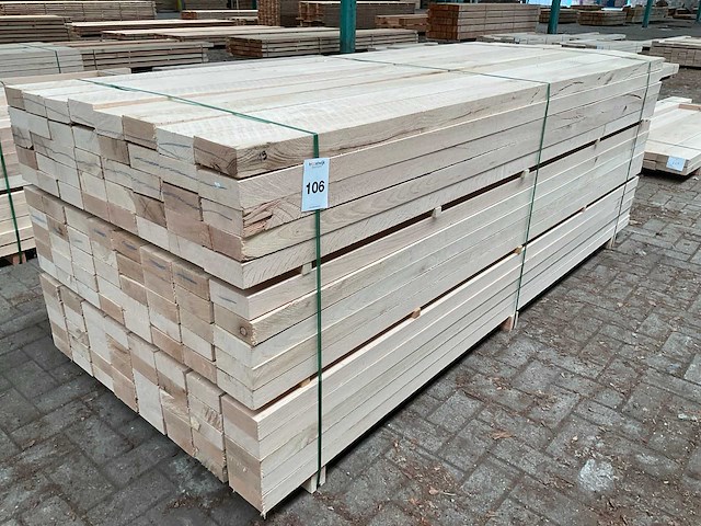 Amerikaans eiken planken 52x125 mm voorgeschaafd (120x) - afbeelding 1 van  5