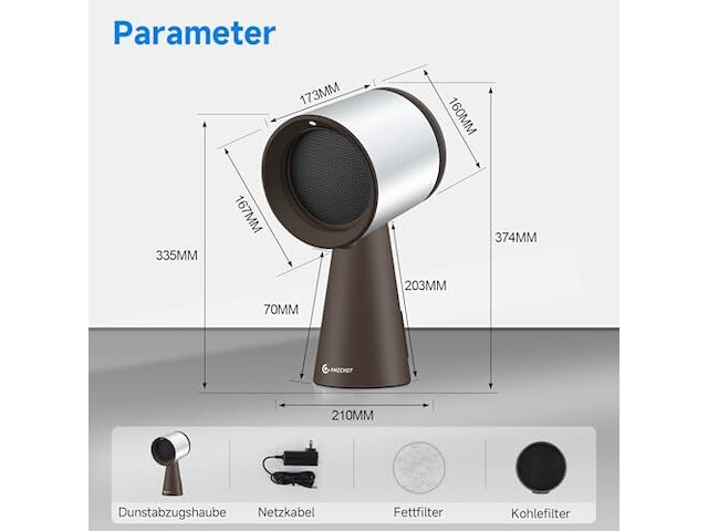 Amzchef afzuigkap (bruin/grijs) - afbeelding 2 van  6