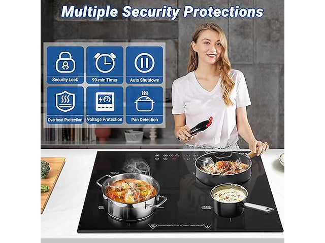 Amzchef inbouw inductiekookplaat (4 zones) - afbeelding 7 van  8