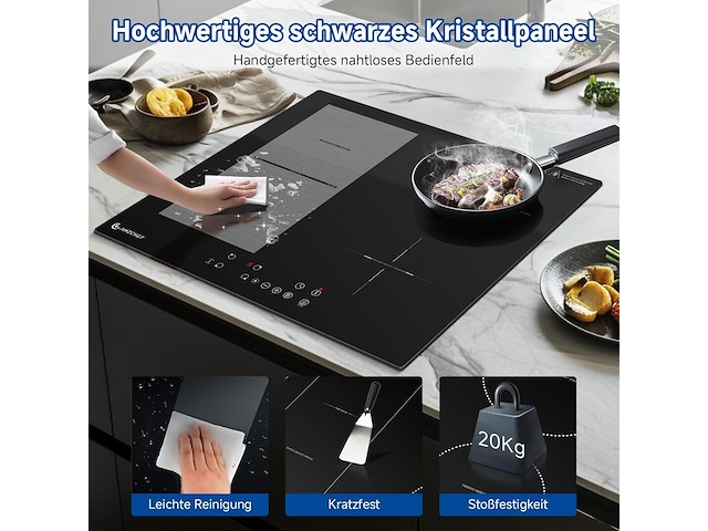 Amzchef inbouw inductiekookplaat (4 zones) - afbeelding 3 van  7