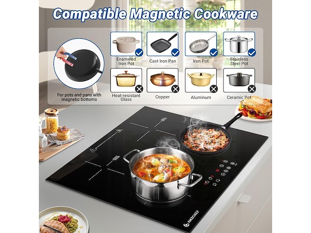 Amzchef inbouw inductiekookplaat (4 zones) - afbeelding 8 van  8