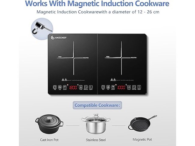 Amzchef inductiekookplaat (2 platen) - afbeelding 2 van  6