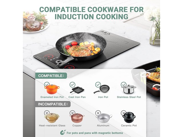 Amzchef inductiekookplaat (2 zones) - afbeelding 4 van  9