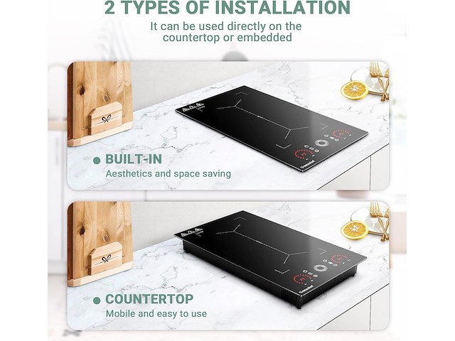 Amzchef inductiekookplaat (2 zones) - afbeelding 1 van  6