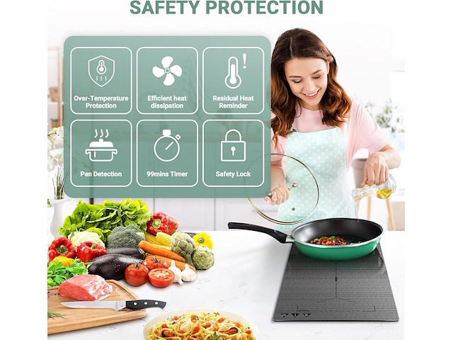 Amzchef inductiekookplaat (2 zones) - afbeelding 7 van  9