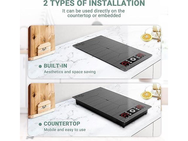 Amzchef inductiekookplaat (2 zones) - afbeelding 3 van  9