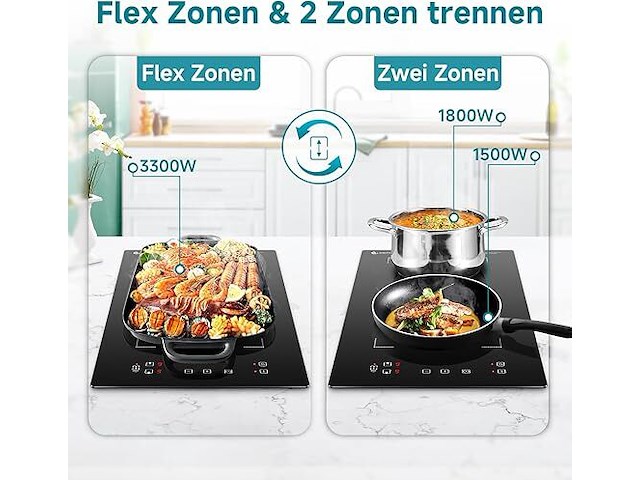 Amzchef inductiekookplaat (2 zones) - afbeelding 2 van  5