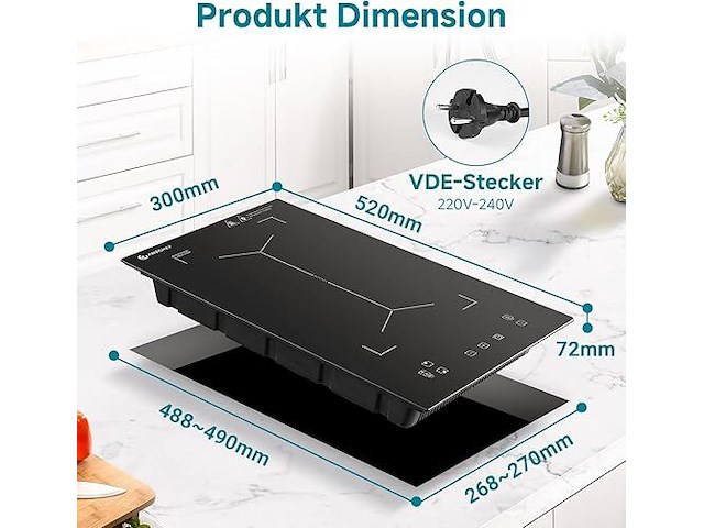 Amzchef inductiekookplaat (2 zones) - afbeelding 3 van  5