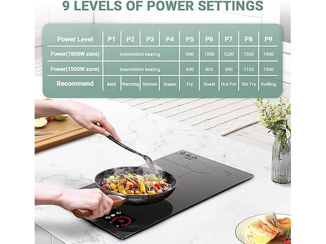 Amzchef inductiekookplaat (2 zones) - afbeelding 5 van  9