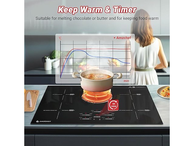 Amzchef inductiekookplaat (80 cm) - afbeelding 3 van  8