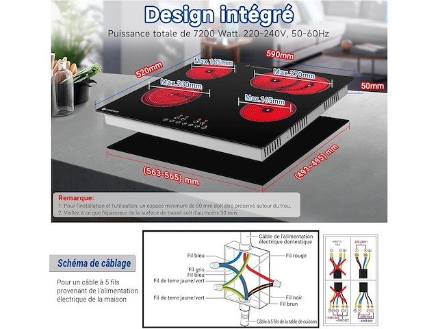 Amzchef keramische kookplaat (4 zones) - afbeelding 4 van  7