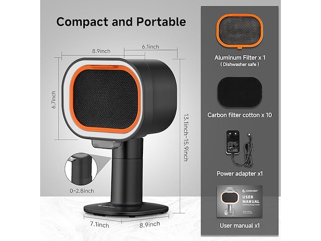 Amzchef mobiele afzuigkap - afbeelding 3 van  6