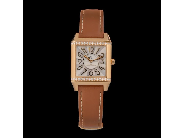 An 18ct rose gold and diamond jaeger-lecoultre reverso squadra, ref. 234.2.46 - afbeelding 1 van  12