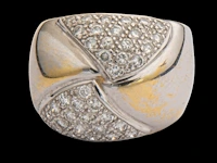 An 18ct white gold chimento ring set with diamonds, italian hallmarks, 11,8 g - afbeelding 2 van  7
