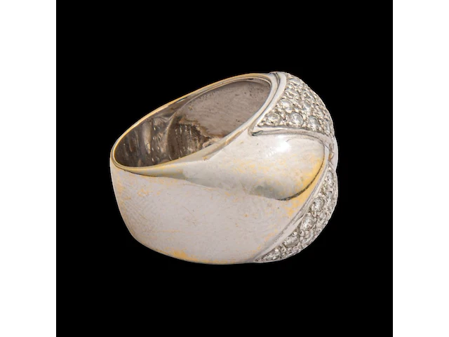 An 18ct white gold chimento ring set with diamonds, italian hallmarks, 11,8 g - afbeelding 4 van  7