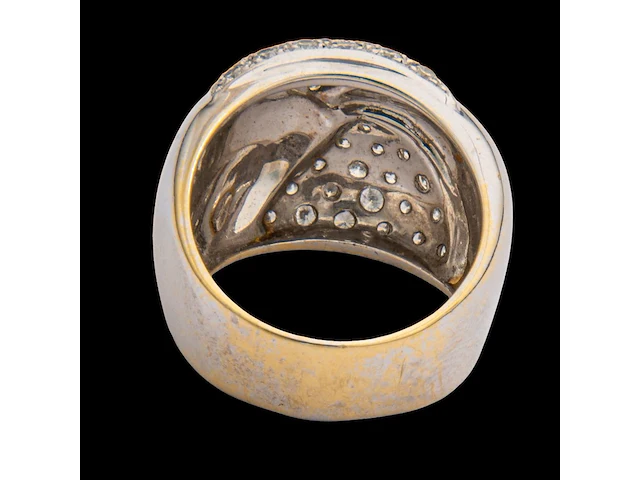 An 18ct white gold chimento ring set with diamonds, italian hallmarks, 11,8 g - afbeelding 5 van  7
