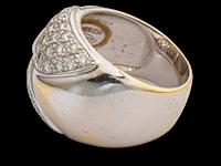 An 18ct white gold chimento ring set with diamonds, italian hallmarks, 11,8 g - afbeelding 6 van  7
