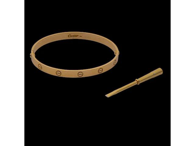 An 18ct yellow gold cartier love bracelet, 6,6 x 5,5, weight: 35,4 g - afbeelding 3 van  7