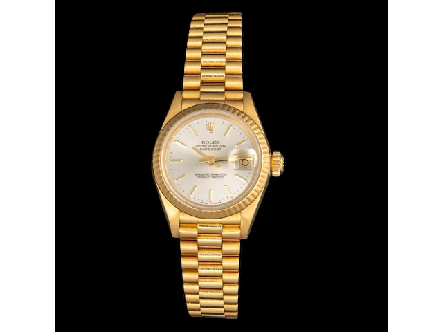 An 18ct yellow gold rolex oyster perpetual lady-datejust, ref. 6917, presidential bracelet - afbeelding 1 van  10