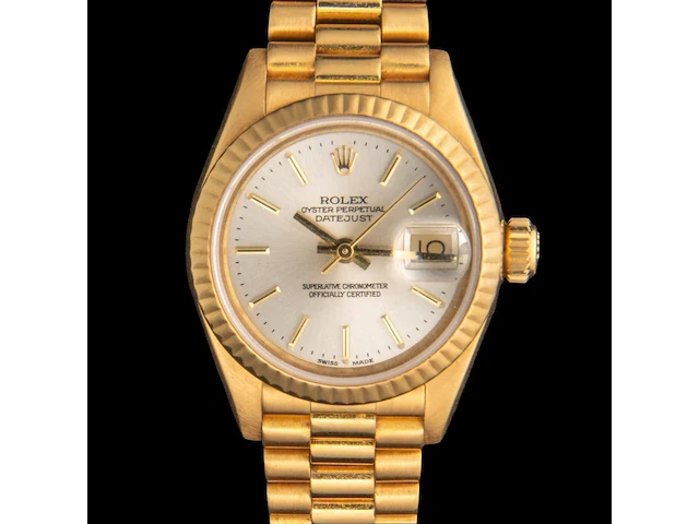 An 18ct yellow gold rolex oyster perpetual lady-datejust, ref. 6917, presidential bracelet - afbeelding 3 van  10