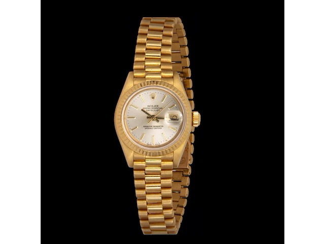 An 18ct yellow gold rolex oyster perpetual lady-datejust, ref. 6917, presidential bracelet - afbeelding 5 van  10