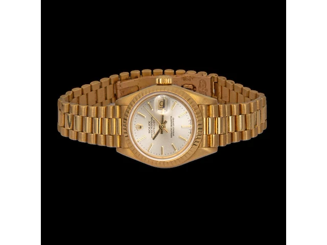 An 18ct yellow gold rolex oyster perpetual lady-datejust, ref. 6917, presidential bracelet - afbeelding 6 van  10