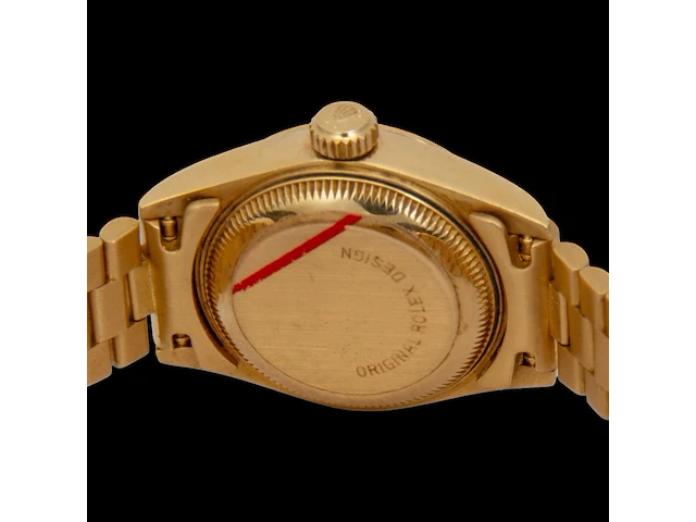 An 18ct yellow gold rolex oyster perpetual lady-datejust, ref. 6917, presidential bracelet - afbeelding 8 van  10