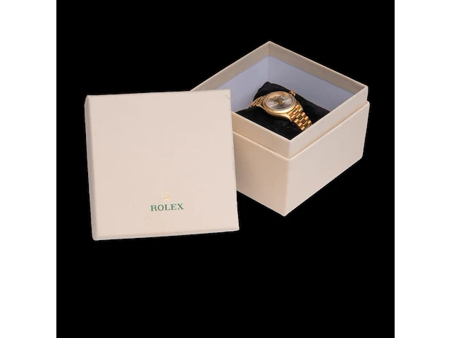 An 18ct yellow gold rolex oyster perpetual lady-datejust, ref. 6917, presidential bracelet - afbeelding 10 van  10
