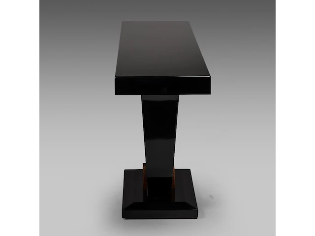 An art deco style mid-century black lacquered and burr wood console 81.5 x 160 x 40 cm. (32.09 x 62.99 x 15 3/4 in.) - afbeelding 3 van  6