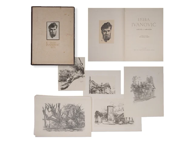 An art folder containing 38 graphic works after ljubomir ljuba ivanovic (1882-1945), 1952 - afbeelding 1 van  17