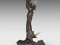 An art nouveau patinated bronze table lamp, shaped as a gipsy dancer by emmanuel villanis (1858-1914) 59 cm. (23.23 in.) - afbeelding 5 van  8