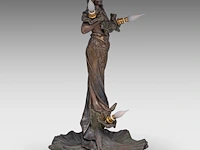 An art nouveau patinated bronze table lamp, shaped as a gipsy dancer by emmanuel villanis (1858-1914) 59 cm. (23.23 in.) - afbeelding 6 van  8