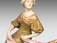 An art nouveau royal dux figural centrepiece 52 x 38 cm. (20.46 x 14.96 in.) - afbeelding 3 van  11
