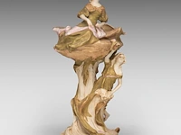 An art nouveau royal dux figural centrepiece 52 x 38 cm. (20.46 x 14.96 in.) - afbeelding 7 van  11