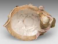 An art nouveau royal dux figural centrepiece 52 x 38 cm. (20.46 x 14.96 in.) - afbeelding 9 van  11