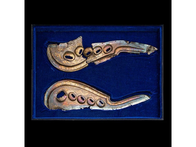 An assembled group of chinese repoussé gilt silver saddle ornaments, liao dynasty (907 - 1125) - afbeelding 27 van  28