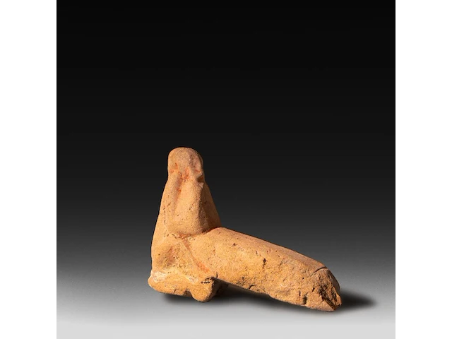 An egyptian phallic limestone figure, new kingdom 7.5 x 11 cm. (2.95 x 4.33 in.) - afbeelding 2 van  5