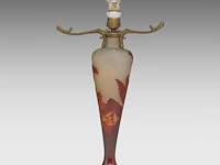 An emile gallé (1846-1904) cameo glass table lamp, decorated with flowers 40 cm. (15 3/4 in.)