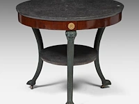 An empire gilt bronze mounted mahogany gueridon, ca. 1815 70 x 78 cm. (27.55 x 30.71 in.)
