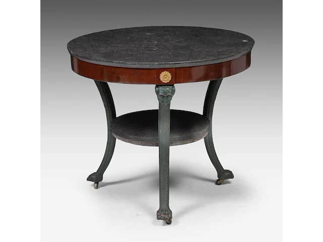 An empire gilt bronze mounted mahogany gueridon, ca. 1815 70 x 78 cm. (27.55 x 30.71 in.) - afbeelding 2 van  8