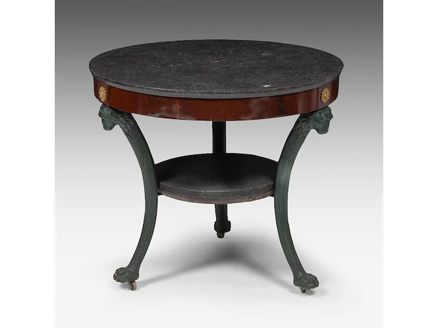 An empire gilt bronze mounted mahogany gueridon, ca. 1815 70 x 78 cm. (27.55 x 30.71 in.) - afbeelding 3 van  8