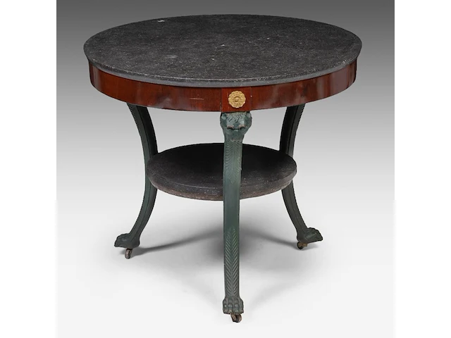 An empire gilt bronze mounted mahogany gueridon, ca. 1815 70 x 78 cm. (27.55 x 30.71 in.) - afbeelding 5 van  8