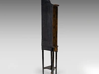 An english georgian black and gilt japanned corner cabinet, 18thc, h 190 - w 60 cm - afbeelding 7 van  10