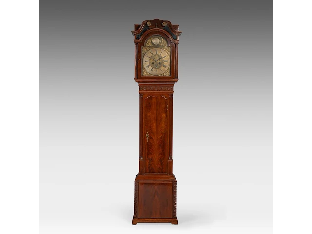 An english georgian mahogany longcase clock by william parkinson (1739-1799), lancaster, late 18thc, h 242 cm - afbeelding 1 van  7