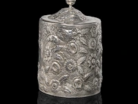 An english silver tea caddy, hallmark london, maker's mark william vincent, weight: 380 g - afbeelding 2 van  6