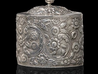 An english silver tea caddy, hallmark london, maker's mark william vincent, weight: 380 g - afbeelding 3 van  6