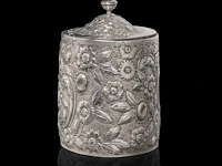 An english silver tea caddy, hallmark london, maker's mark william vincent, weight: 380 g - afbeelding 4 van  6