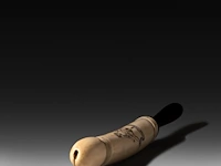 An engraved ivory dildo 'the whirligig' with a wooden handle, english, 19thc, total h 35,5 cm - ivory h 21 cm - ø 4,5 cm - 452g (+) - afbeelding 4 van  6