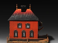 An erotic 'maison d'amour' toy house by bing spielwaren, nürnberg, ca. 1930, h 26,5 - w 26 - d 11 cm 26 cm. (10.24 in.) - afbeelding 2 van  5
