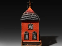 An erotic 'maison d'amour' toy house by bing spielwaren, nürnberg, ca. 1930, h 26,5 - w 26 - d 11 cm 26 cm. (10.24 in.) - afbeelding 3 van  5